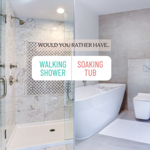 Would you rather have a walking shower or soaking tub? photo