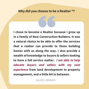 Meet our agent, Jules Loesch, who is part of The Kristin O'Brien Team. photo