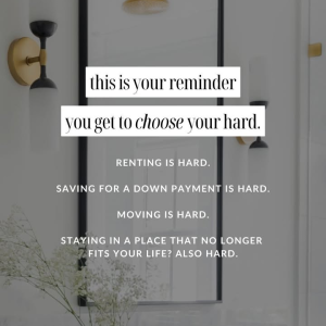 "Buying a home is hard. Renting forever is hard.
Choose your hard. photo