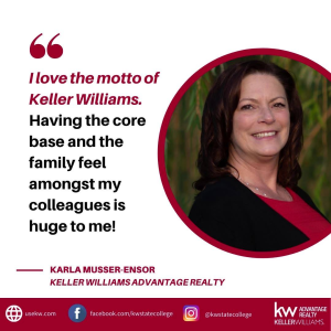 When you choose to join Keller Williams, you are joining forces with the most dynamic Real Estate Company in the World. Here's why Karla Musser-Ensor chose to work with Keller Williams Advantage Realty.
Connect with us and experience why we are a differe photo