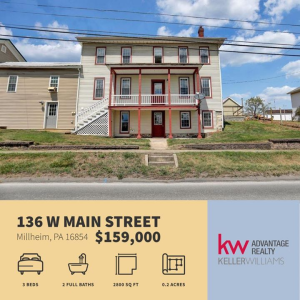 Happy Wednesday! We have 3 new listings on the market in Centre, Mifflin and Clearfield county. See what awaits behind each door on UseKW.com photo