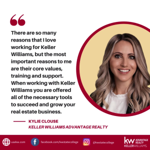 When you choose to join Keller Williams, you are joining forces with the most dynamic Real Estate Company in the World. Here's why Kylie Clouse made the move to Keller Williams Advantage Realty.
Connect with us and experience why we are a different kind photo