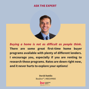 Today's Ask the Expert is brought to you by David Dattilo , who is part of the Rutter Home Sales Team - Keller Williams Advantage Realty and host of Tours in 10. Check out their IGTV @rutterhomesales sales. photo