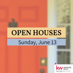 On Sunday, June 13th, you won't want to miss these Open Houses because the market is so photo